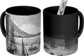 Magische Mok - Foto op Warmte Mok - Een vintage tekening van de Brooklyn Bridge - 350 ML