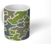 Mok - Koffiemok - Groen camouflage patroon - Mokken - 350 ML - Beker - Koffiemokken - Theemok