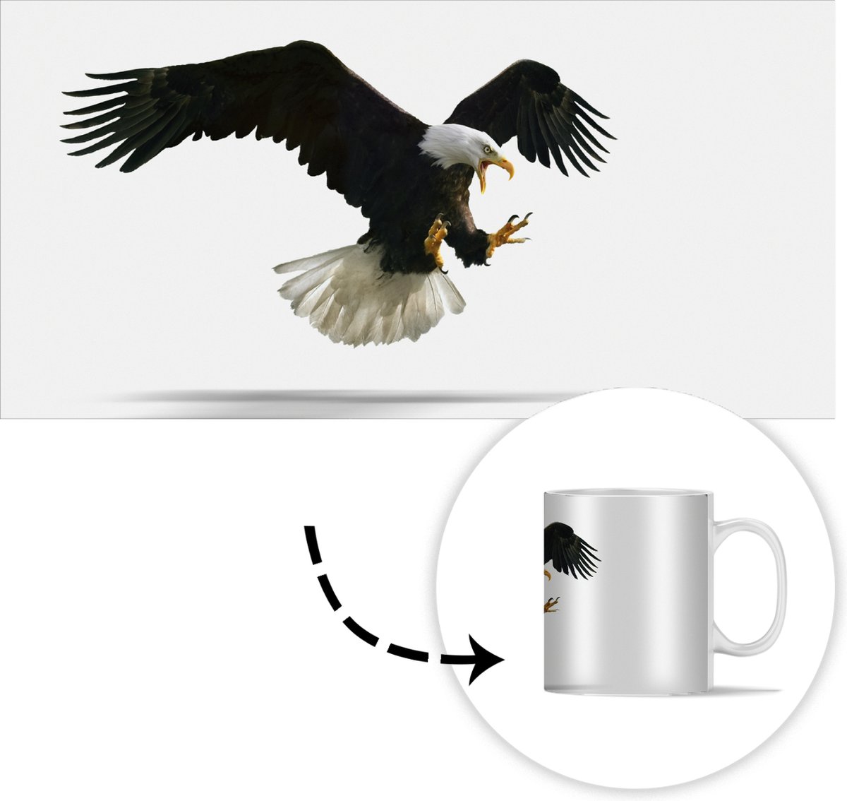 Mok - Koffiemok - Arend - Vogel - Wit - Mokken - 350 ML - Beker - Koffiemokken - Theemok