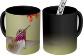 Magische Mok - Foto op Warmte Mok - Kolibrie - Bloem - Paars - 350 ML