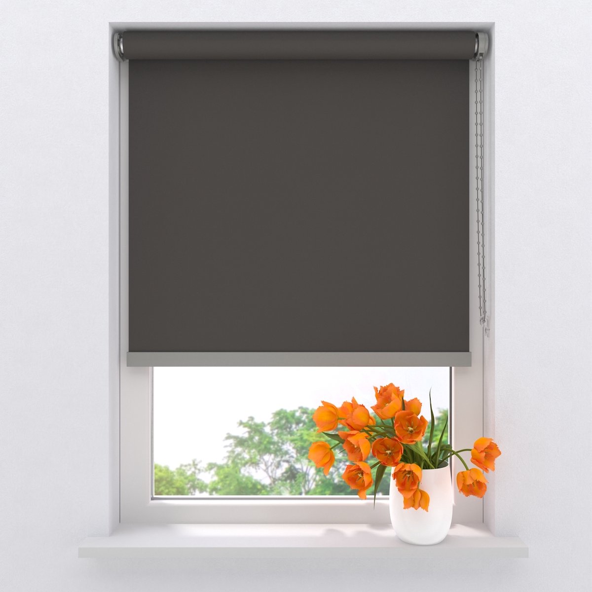 Rolgordijn Easy Soft - Verduisterend - Dark Grey - 90 x 190