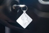 Porte - clés illustration Nederland - Une illustration d'une carte blanche des Nederland - Bas porte - clés en plastique - porte-clés carré avec photo