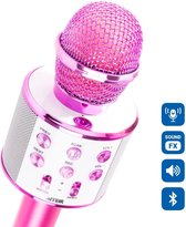Karaoke Microfoon met Bluetooth en Echo Effect - Speaker - MP3 - Roze - MAX KM01