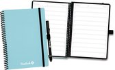 Bambook Colourful uitwisbaar notitieboek - Blauw - Softcover - A5 - Pagina's: To-do-lijsten - Duurzaam, herbruikbaar whiteboard schrift - Met 1 gratis stift