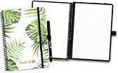 Bambook Tropical uitwisbaar notitieboek - Softcover - A5 - Blanco & Gelinieerd - Duurzaam, herbruikbaar whiteboard schrift - Met 1 gratis stift