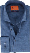 Suitable - Overhemd WS Linnen Indigo Blauw - 41 - Heren - Slim-fit