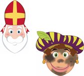 Pakket van 6x stuks Sinterklaas en roetveeg Pieten uitknip knutsel maskers 26 x 27 cm - Sinterklaas feestartikelen