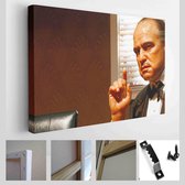 LOS ANGELES, CA - 28 okt 2013: Waxwork van Marlon Brando als Godfather Don Vito Corleone, Marlon Brando waxwork figure - Modern Art Canvas - horizontaal - 786563380