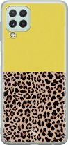 Samsung A22 4G hoesje siliconen - Luipaard geel | Samsung Galaxy A22 4G case | geel | TPU backcover transparant