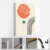 Abstracte illustratie in minimalistische stijl voor wanddecoratie achtergrond. Halverwege de eeuw moderne minimalistische kunstdruk - Modern Art Canvas - Verticaal - 1874434306