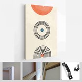 Een trendy set van abstracte handgeschilderde illustraties voor briefkaart, social media banner, brochure omslagontwerp of wanddecoratie achtergrond - moderne kunst canvas - vertic