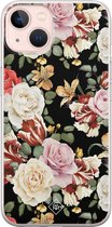 iPhone 13 hoesje siliconen - Bloemen flowerpower | Apple iPhone 13 case | TPU backcover transparant