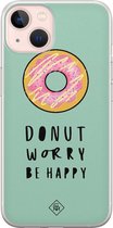 iPhone 13 hoesje siliconen - Donut worry | Apple iPhone 13 case | TPU backcover transparant
