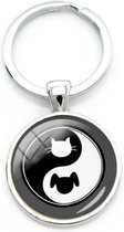 GoedeDoelen.Shop | Sleutelhanger Cat & Dog Yin Yang Small | Tashanger | Yin Yang | Balans | Dierenliefde | Cadeautje