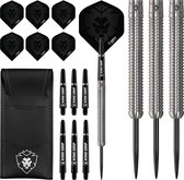 KOTO Kingmax 90% Tungsten Darts, 21 Gram Steeltip Dartpijlen Van 90% Wolfraam, Professionele Stalen Punt DartSet Met 3 Pijlen en 6 Shafts & 6 Flights, Met Dart Wallet