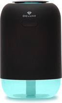 Deluxo Flex Aroma diffuser voor aromatherapie, Luchtbevochtiger, Luxe oplaadbare vernevelaar met LED-licht, 260 ml, Mat zwart