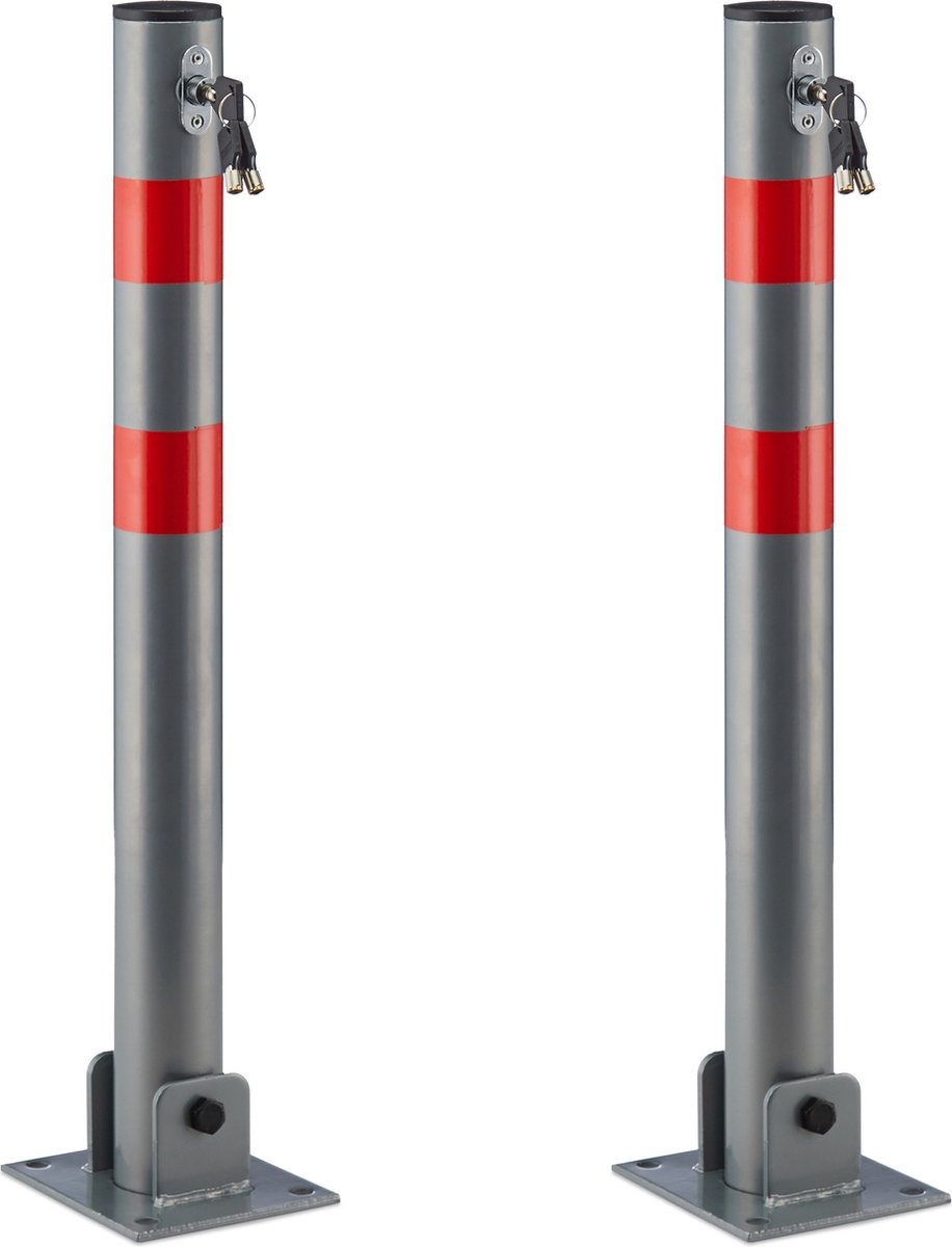 Poteau De Stationnement Pliable Et Verrouillable En Acier - Barrière De Parking Pour Usage Privé Ou Professionnel