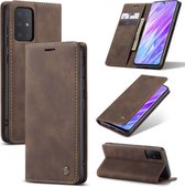 CaseMe Retro Wallet Slim Samsung S20 Plus hoesje bruin - Flipcover - magnetische sluiting - 2 kaarthouders en een vak voor briefgeld