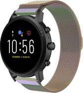 Strap-it Milanees smartwatch bandje - geschikt voor Fossil Gen 5 / Gen 5e 44mm / Gen 6 44mm - regenboog