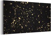 Wanddecoratie Metaal - Aluminium Schilderij Industrieel - Gouden vlokken op een zwarte achtergrond - 80x40 cm - Dibond - Foto op aluminium - Industriële muurdecoratie - Voor de woonkamer/slaapkamer