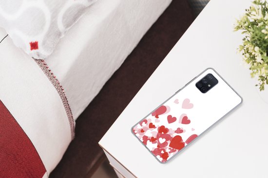 Coque Samsung Galaxy A71 - une pluie de coeurs - Siliconen