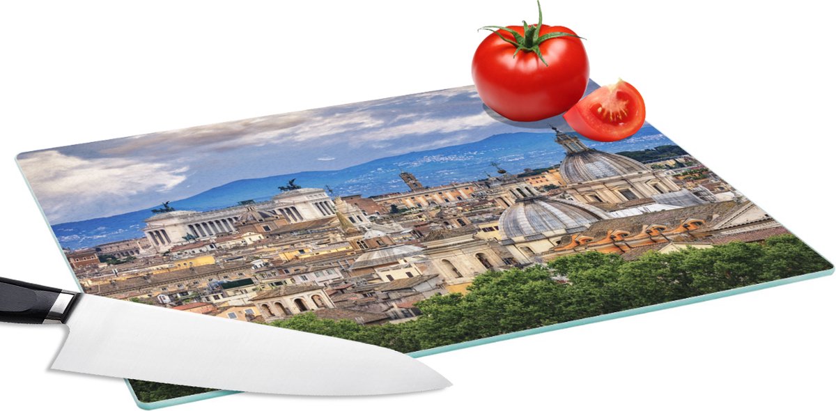 Glazen Snijplank - 39x28 - Rome - Uitzicht - Italië - Snijplanken Glas
