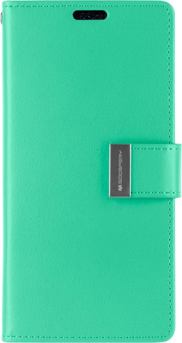 Telefoonhoesje geschikt voor Apple iPhone 13 Pro Max - Goospery Rich Diary Case - Hoesje met Pasjeshouder - Turquoise