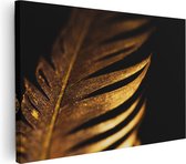 Artaza Canvas Schilderij Gouden Veer - 120x80 - Groot - Foto Op Canvas - Wanddecoratie Woonkamer