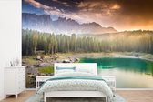 Behang - Fotobehang Dolomieten - Water - Italië - Breedte 330 cm x hoogte 220 cm