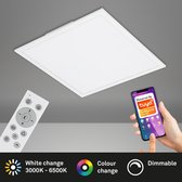 Briloner Verlichting - LED-paneel, WiFi plafondlamp dimbaar, RGB, app-bediening, incl. afstandsbediening, timerfunctie, geheugenfunctie, 24 Watt, 2.400 lumen, wit