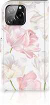 GSM Hoesje iPhone 13 Pro Max Wallet Book Case Cadeau voor Mama Lovely Flowers