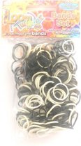 loombands junior rubber zwart/wit 300-delig