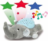 nachtlamp Dreamy Elephant led 32 cm grijs/blauw