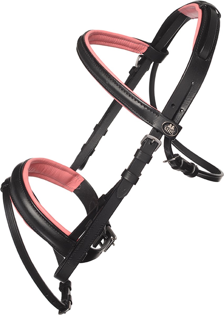 MHS Hoofdstel Star black/pink mini mini