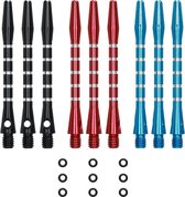 kwmobile Dartshafts met rubberen ring - Aluminium schachten voor dartpijltjes - Medium - 48 mm lang - 2ba schroefdraad - Verschillende kleuren en aantallen