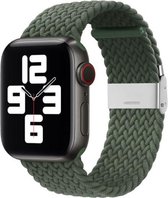 By Qubix Braided nylon bandje - Groen - Geschikt voor Apple Watch 38mm - 40mm - 41mm - Compatible Apple watch bandje - smartwatch bandje nylon bandje
