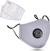 PM2.5M: Washable Cotton Mask w/ 2 Activated Carbon Filters Gray