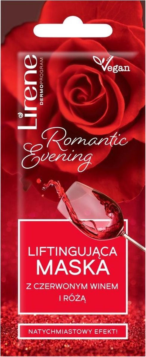 Romantic Evening lifting mask met rode wijn en roos 7ml