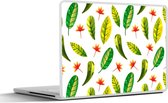 Laptop sticker - 10.1 inch - Jungle - Bladeren - Rood - 25x18cm - Laptopstickers - Laptop skin - Cover
