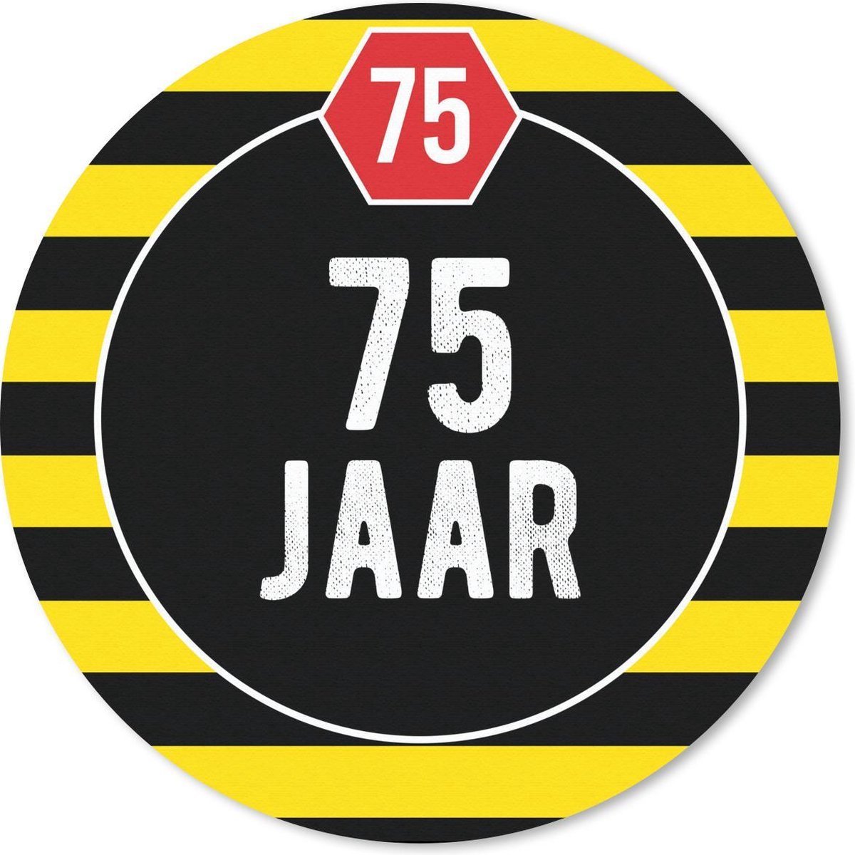 Muismat rond 50x50 cm - Mousepad Verjaardag - Decoratie - 75 jaar - Ronde muismatten