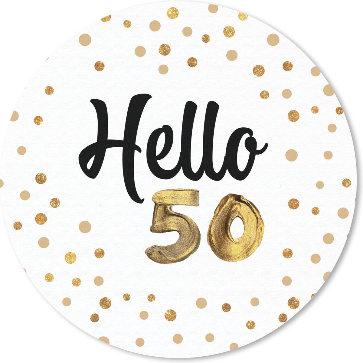Muismat rond 30x30 cm - Mousepad Jubileum - 50 jaar versiering - Confetti - Ronde muismatten
