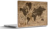 Laptop sticker - 12.3 inch - Wereldkaart - Retro - Krant - 30x22cm - Laptopstickers - Laptop skin - Cover