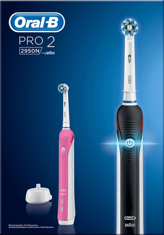 Oral-B PRO 2950N Elektrische Tandenborstel Duopack Zwart
