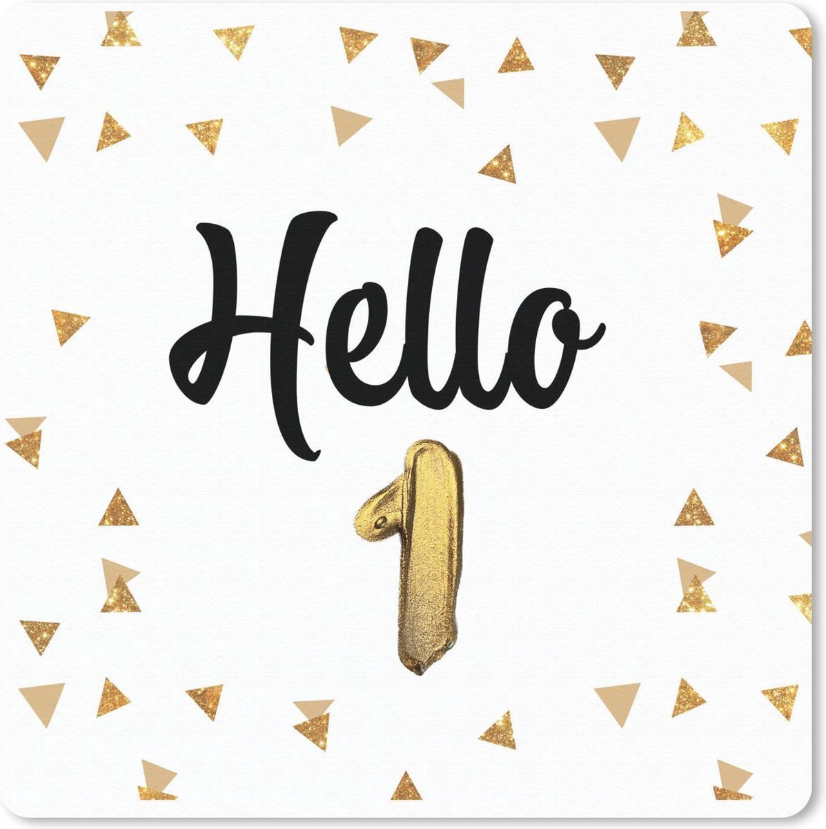 Muismat 30x30 cm - Mousepad Verjaardag - Goud - Confetti - Muismatten