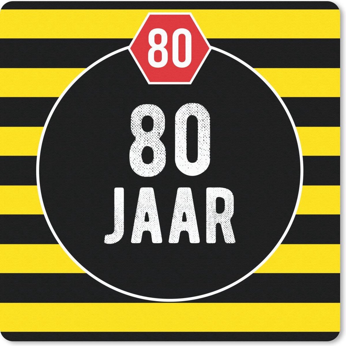 Muismat 30x30 cm - Mousepad Jubileum - 80 Jaar - Feest - Muismatten