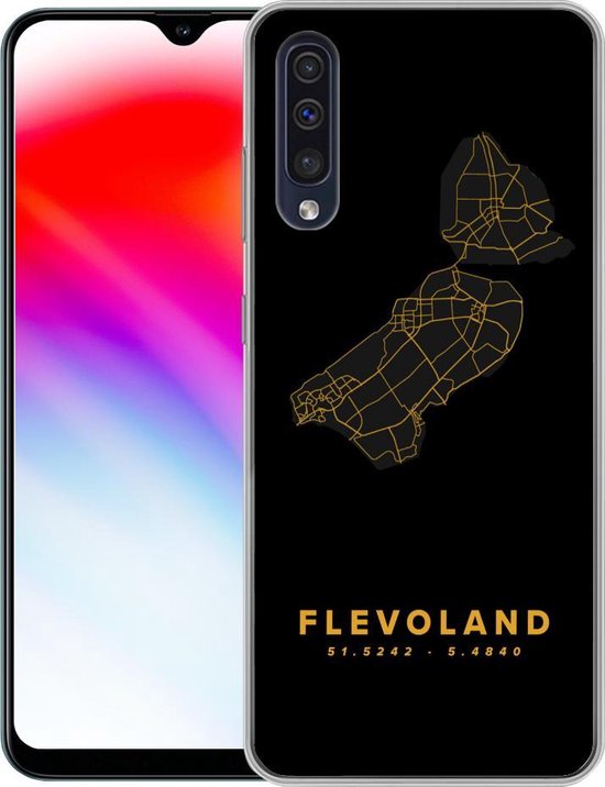 Coque Samsung Galaxy A30s - Flevoland - Carte - Pays- Nederland - Or - Coque de téléphone en Siliconen
