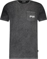 Purewhite -  Heren Regular Fit    T-shirt  - Grijs - Maat L