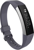 Siliconen Smartwatch bandje - Geschikt voor Fitbit Alta / Alta HR siliconen bandje - grijs - Strap-it Horlogeband / Polsband / Armband - Maat: Maat L
