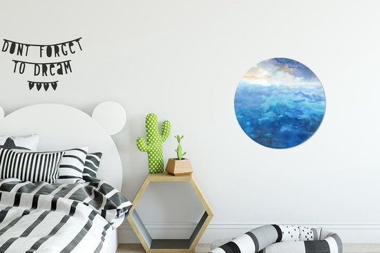 WallCircle - Stickers muraux - Cercle de papier peint - Mer - Aquarelle - Couleurs - ⌀ 30 cm - Cercle mural - Autocollant - Autocollant papier peint rond