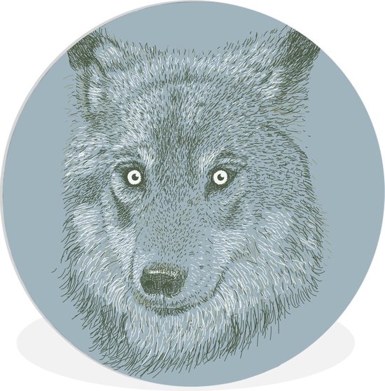 Tête de loup grise en plastique
